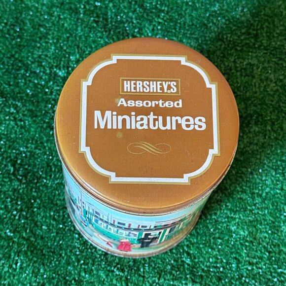 Hershey "Chocolate Town Trolley" Vintage 1992 Rare Tin Can Storage with Lid Tak - Picture 7 of 11